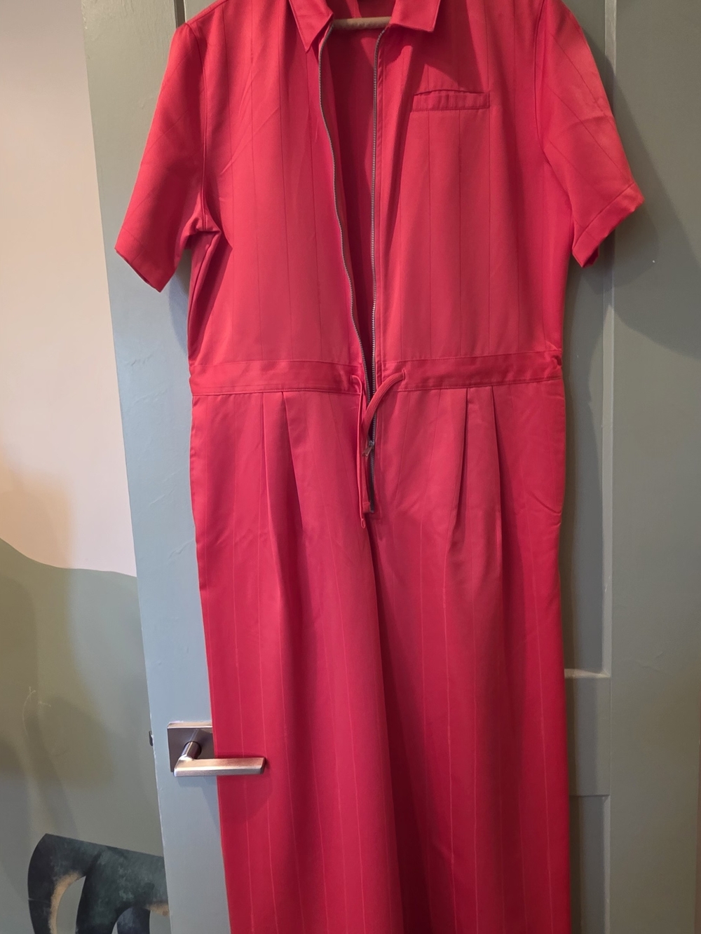 Jordan Women's Hot Red Zip-Front Short Sleeve Jumpsuit